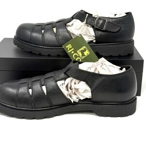 RJ Colt Mens Leather Sandals Black  Closed Toe Outdoors  Sz 12 M